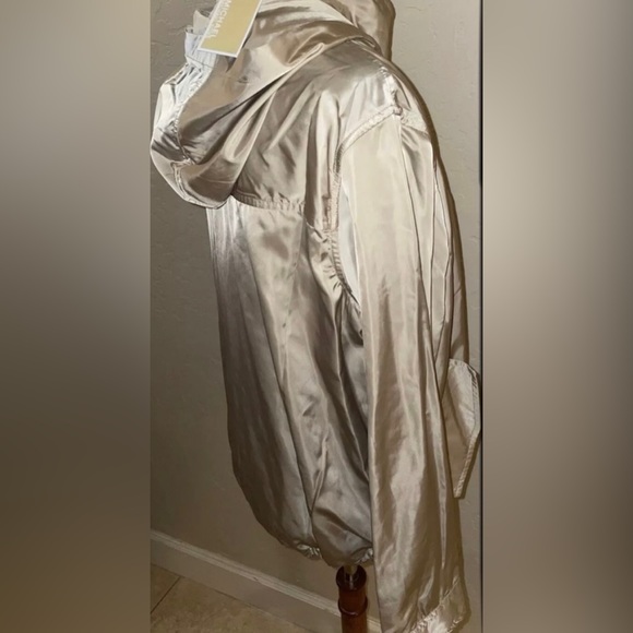 New Michael Kors Khaki Satin Lightweight Bomber Jacket Size Large✨Beautiful!! - Picture 9 of 11